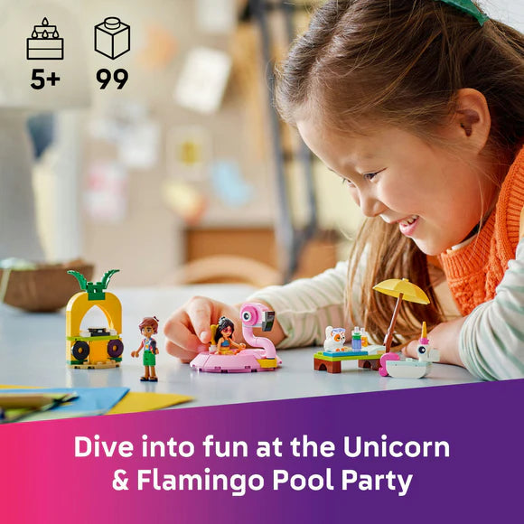 LEGO® Friends Unicorn & Flamingo Pool Party Toy Building Set 42658