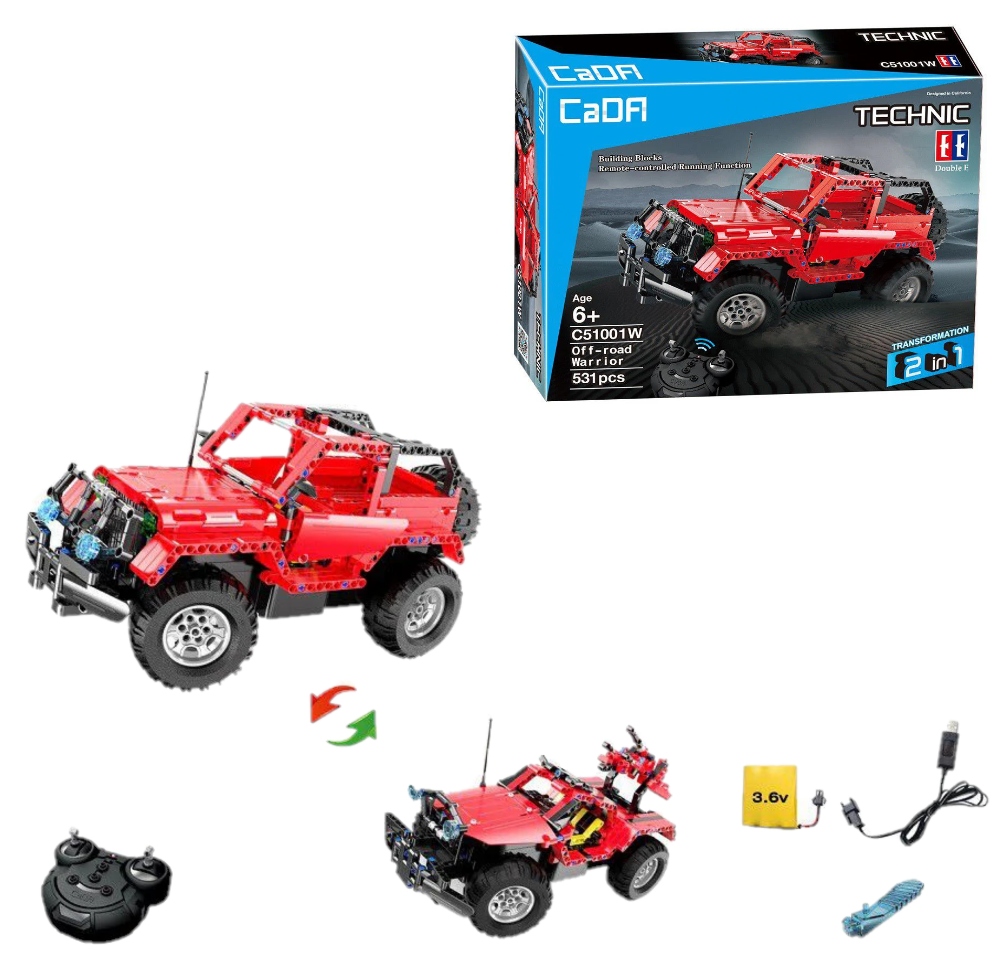 CaDa  2-in-1 Off-Road Warrior RC Car (531 Pcs)