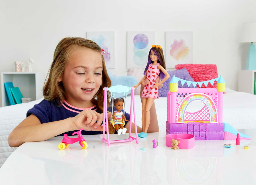 Barbie Skipper Babysitters Inc. Bounce House Playset With Dolls & Accessories