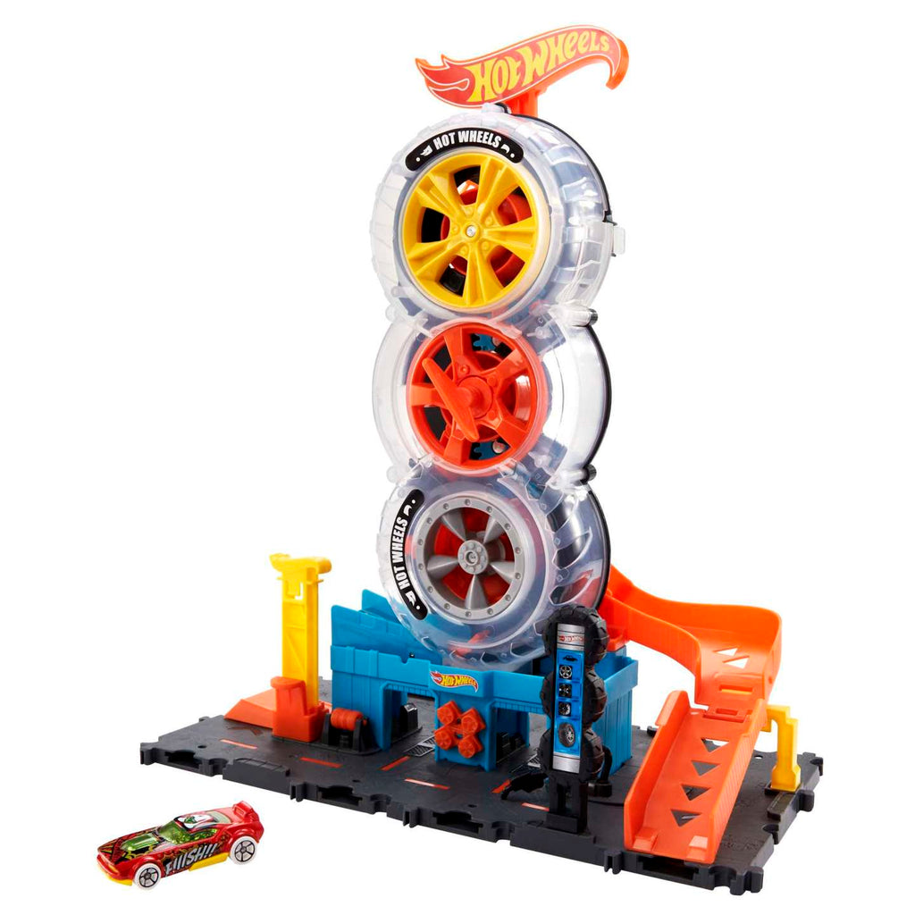 Hot Wheels City Super Twist Tire Shop Playset