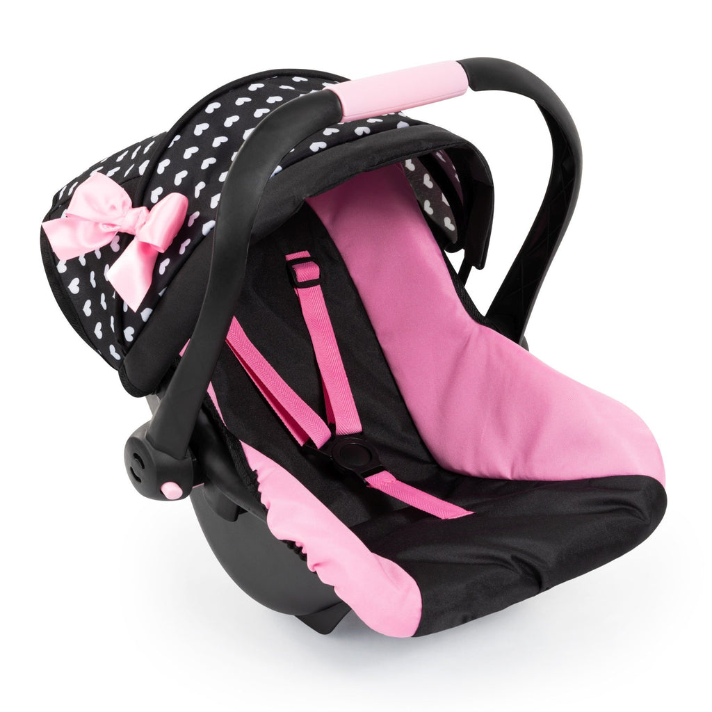 Bayer Deluxe Toy Car Seat with Canopy (Black/Pink/Hearts)