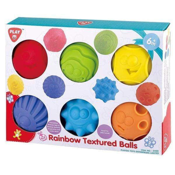 PlayGo Rainbow Textured Balls 6 Piece