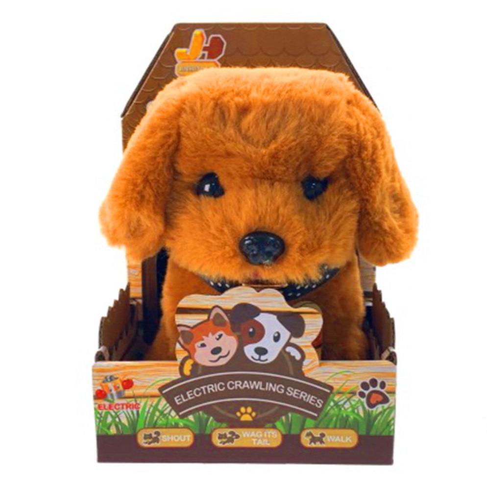 Electric Crawling Plush Dog - Brown Retriever