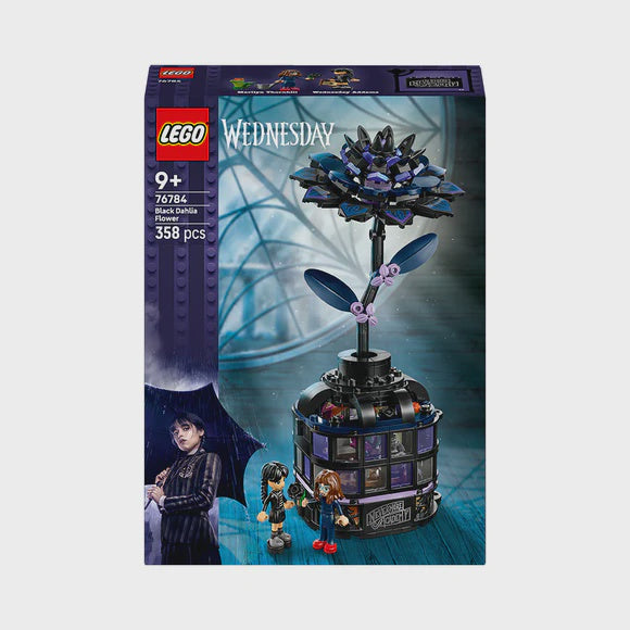 LEGO® Wednesday Black Dahlia Flower Halloween Gift, Faux Plant Room Decor 76784