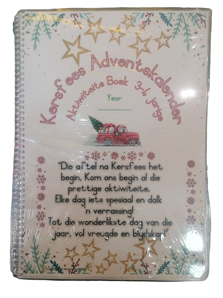 Kersfees Adventskalender Aktiwiteits Boek 3-4 Jarige