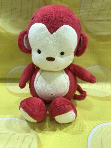 Red monkey rattle plush