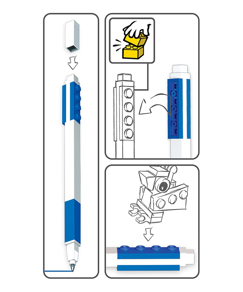 LEGO Iconic Blue Gel Pen with Minifigure
