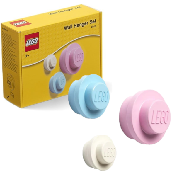 LEGO Wall Hangers - Light Blue, Light Pink & White Box Damage