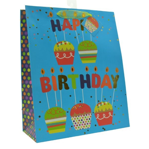 Large Gift Bag - Happy Birthday Blue