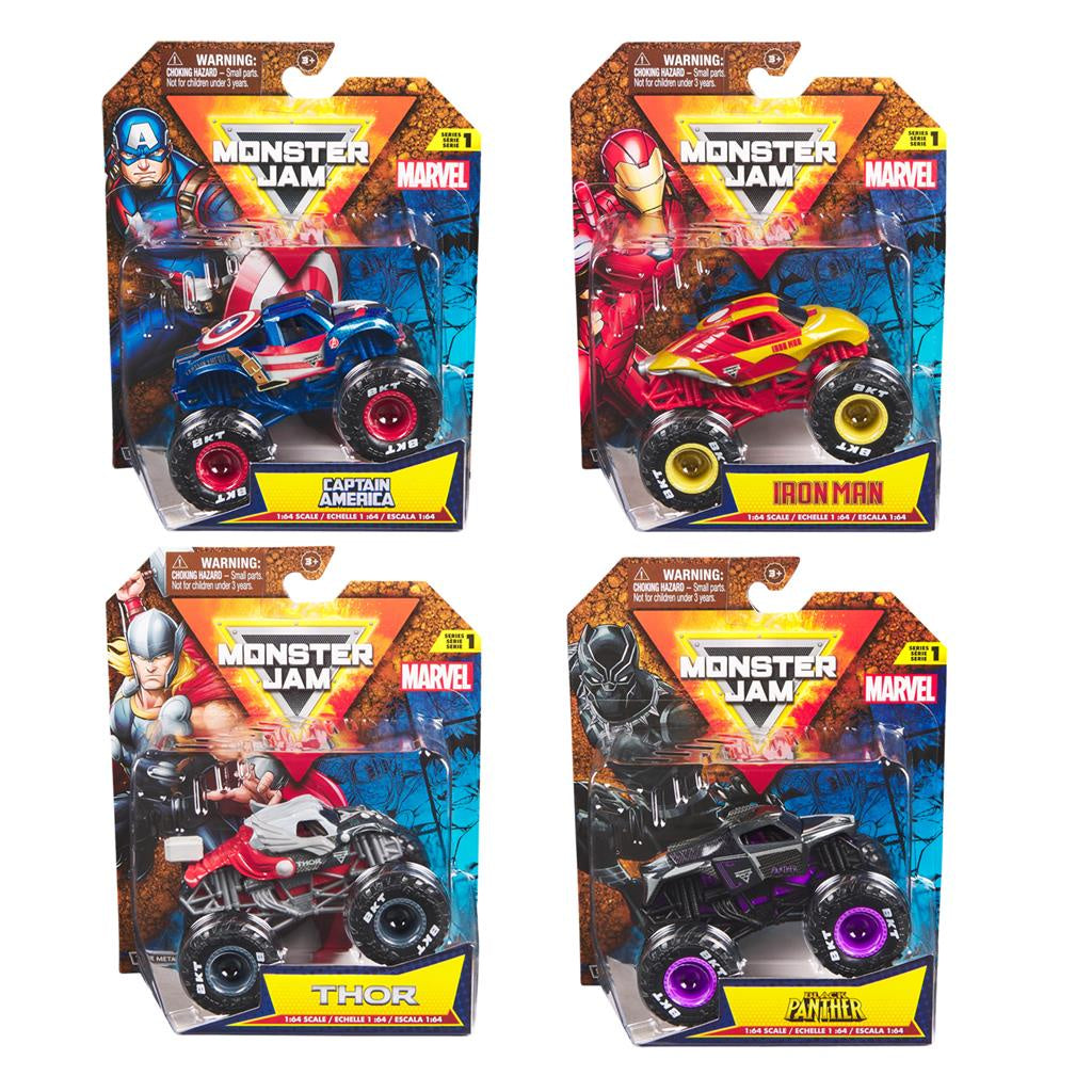 Monster Jam 1:64 Marvel Single Pack Asstd Each