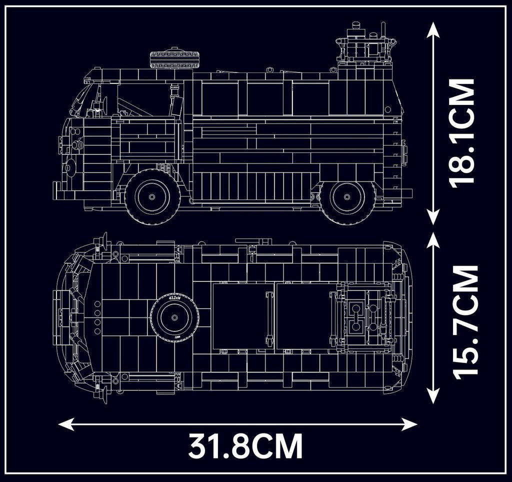 Mould King VW T1 Camper Van Building Blocks (2056pcs) - 31cm Long