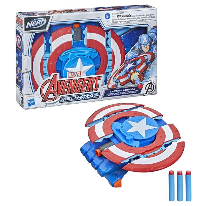 Nerf Marvel Avengers Mechstrike Captain America Strikeshot Shield