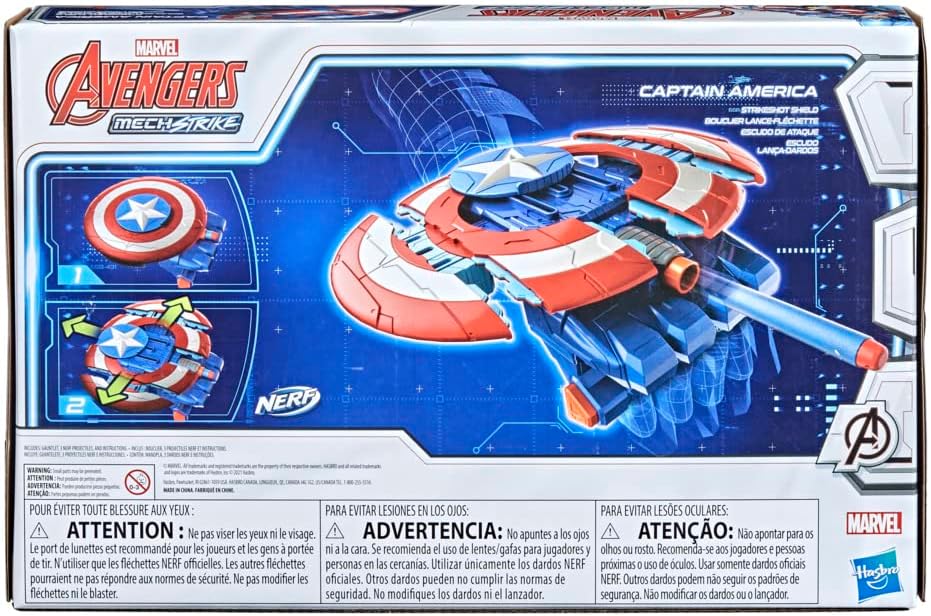 Nerf Marvel Avengers Mechstrike Captain America Strikeshot Shield