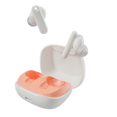 Skullcandy Smokin' Buds in-Ear Wireless Earbuds - Bone/Orange Glow