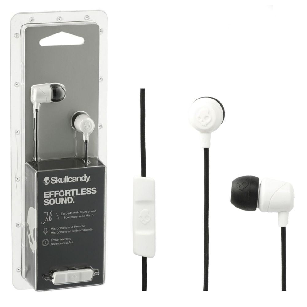 Skullcandy Jib In-Ear Wired Earbuds with Mic - Black & White