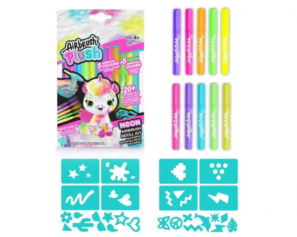 Style 4 Ever Airbrush Plush Refills Neon 10 Piece