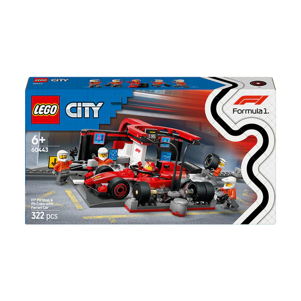 LEGO® City F1® Pit Stop & Pit Crew with Ferrari Car Toy 60443