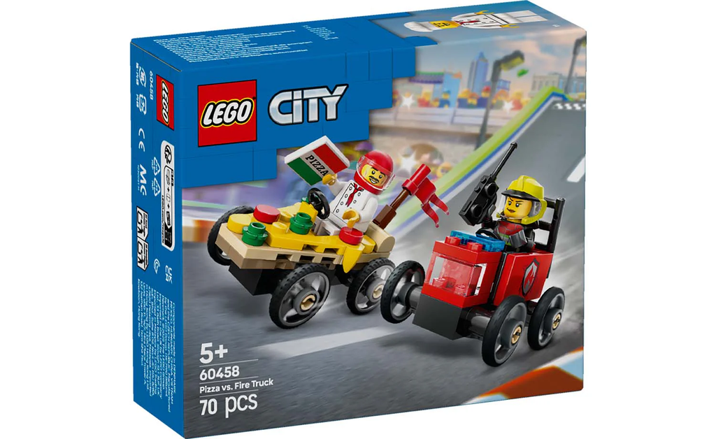 LEGO® City Pizza vs. Fire Truck Race Car Pack 60458