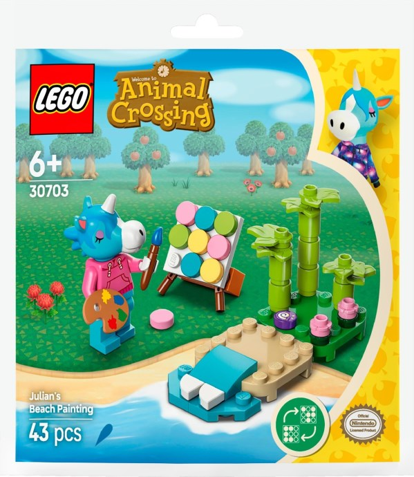 LEGO Animal Crossing Julian's Beach Painting 30703 Paper Polybag