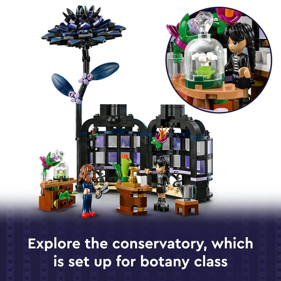 LEGO® Wednesday Black Dahlia Flower Halloween Gift, Faux Plant Room Decor 76784