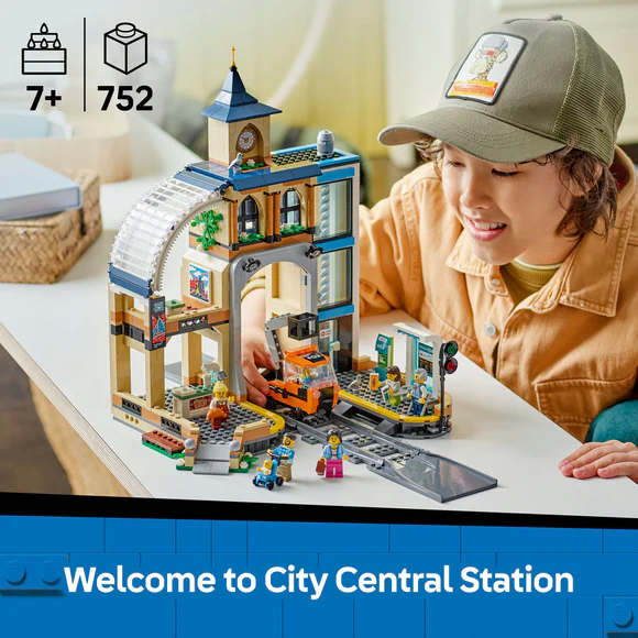 LEGO® City Central Train Station Set for Fans of Construction Toys 60469