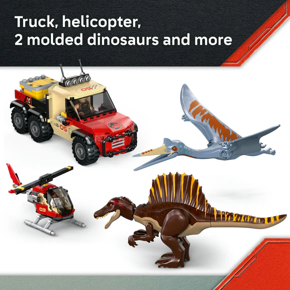 LEGO® Jurassic World Spinosaurus & Quetzalcoatlus Air Mission Dinosaur Toy 76976
