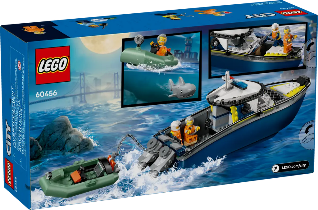 LEGO® City Police Boat Chase Toy with a Floatable Speedboat and Dinghy 60456