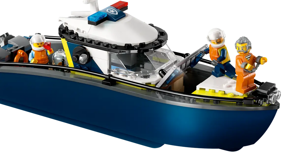 LEGO® City Police Boat Chase Toy with a Floatable Speedboat and Dinghy 60456