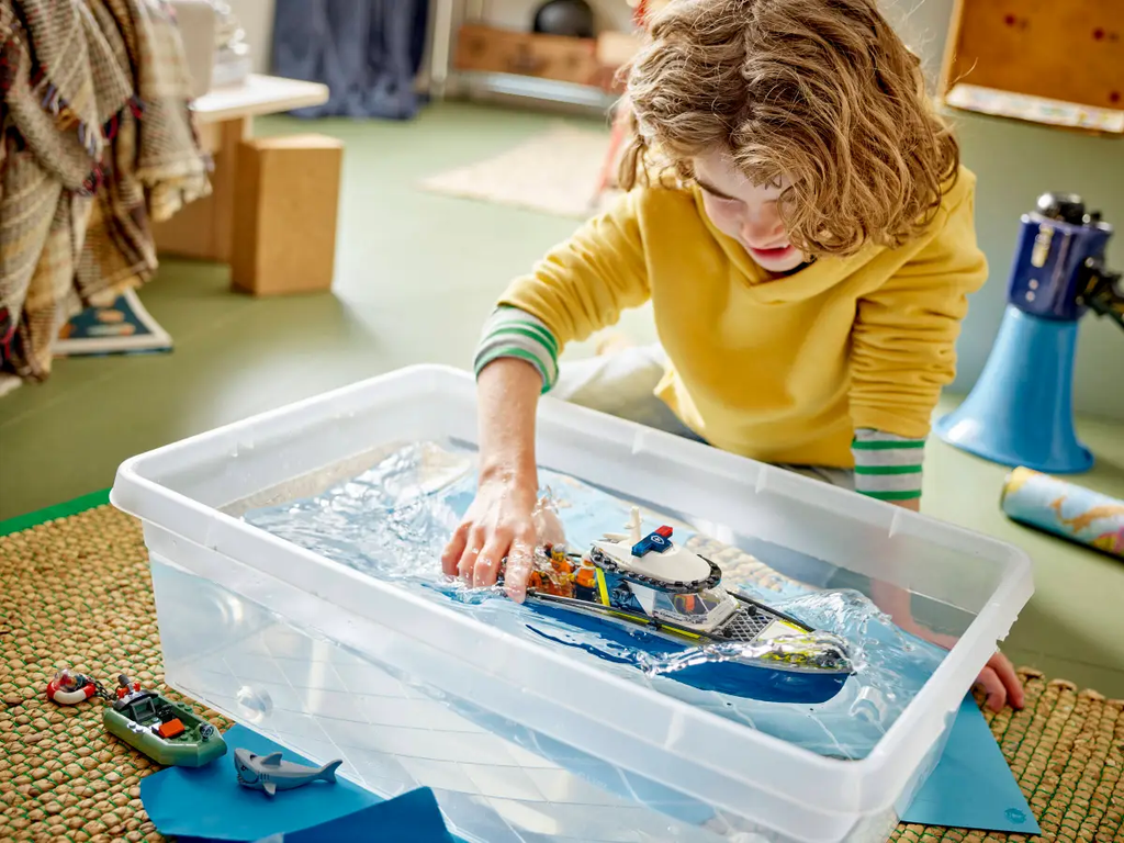 LEGO® City Police Boat Chase Toy with a Floatable Speedboat and Dinghy 60456