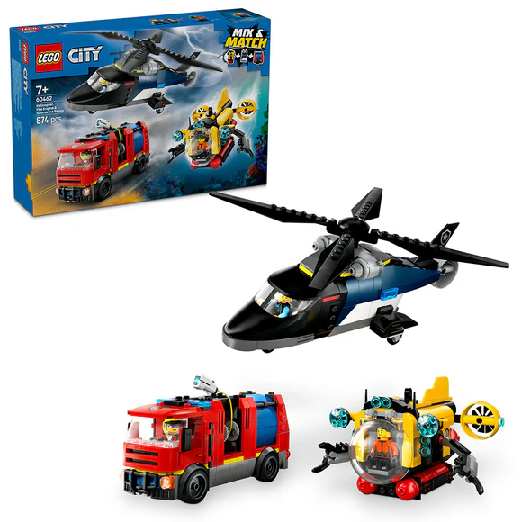 LEGO® City Helicopter, Fire Engine & Submarine Remix 60462
