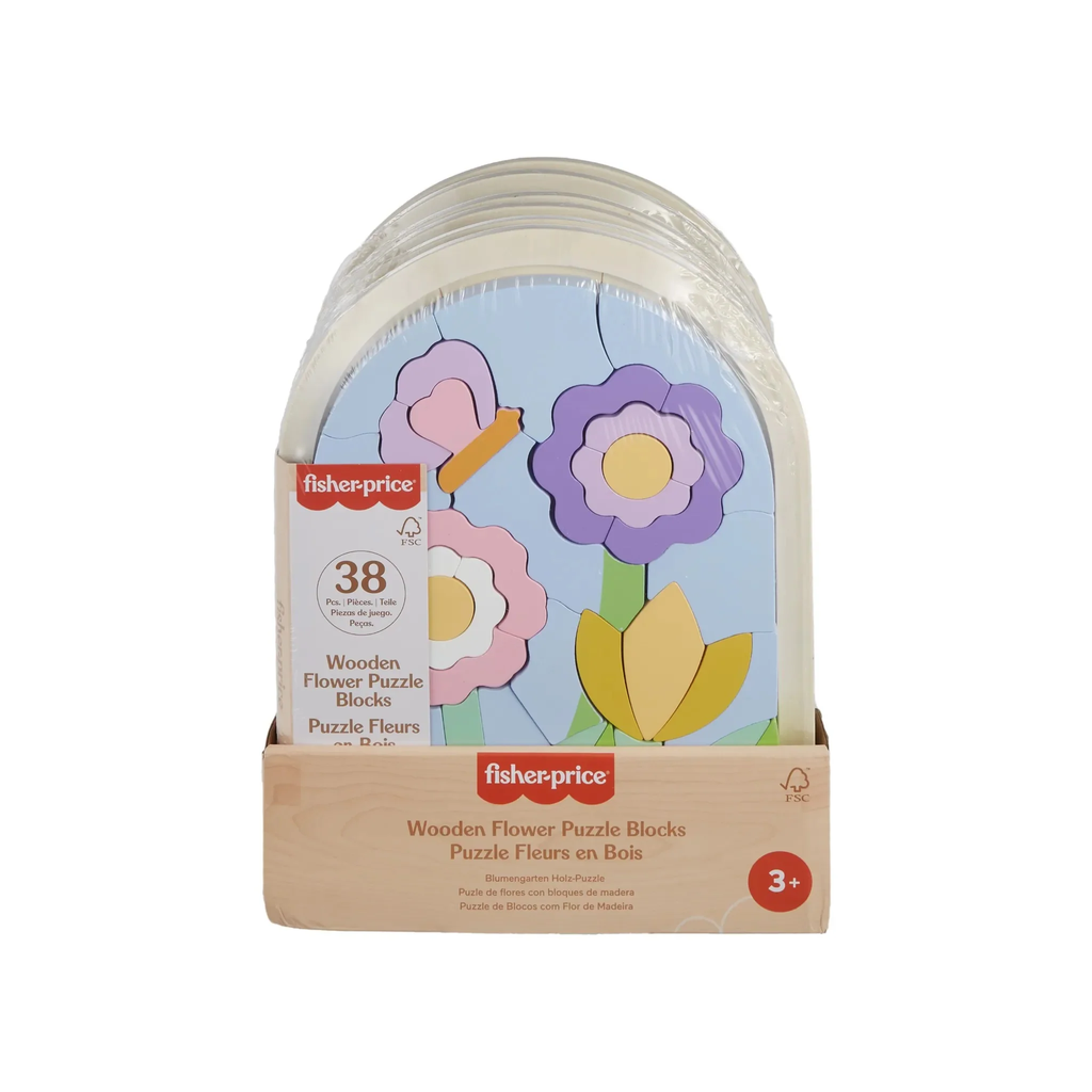 Fisher-Price Wooden Flower Puzzle Blocks