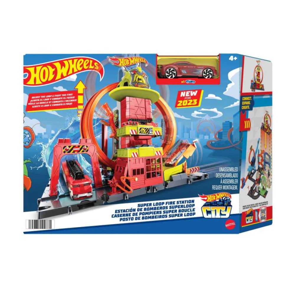 Hot Wheels City Super Loop Fire Station Playset