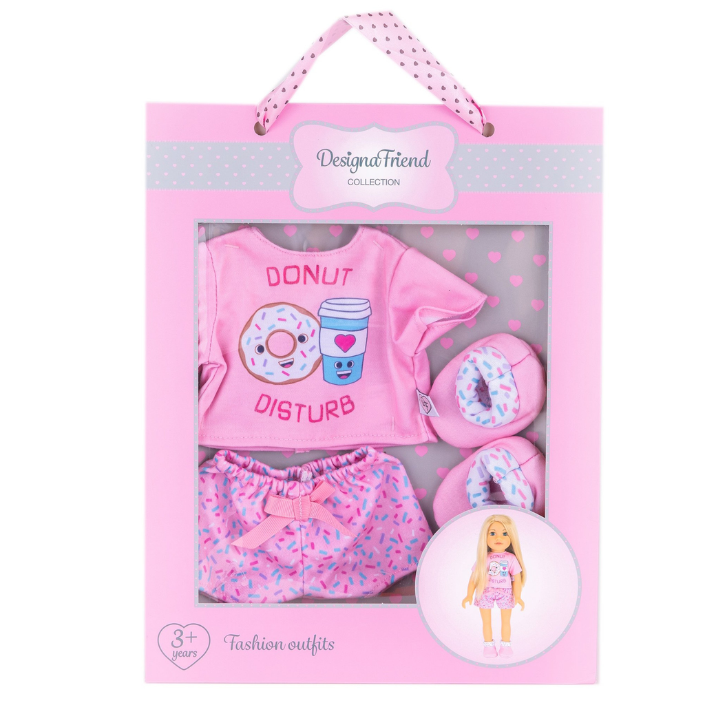 DesignaFriend Doughnut Time Pyjamas outfit for 46cm Fashion Doll