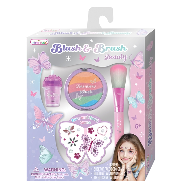 Hot Focus Blush & Brush Beauty Tie Die Butterfly
