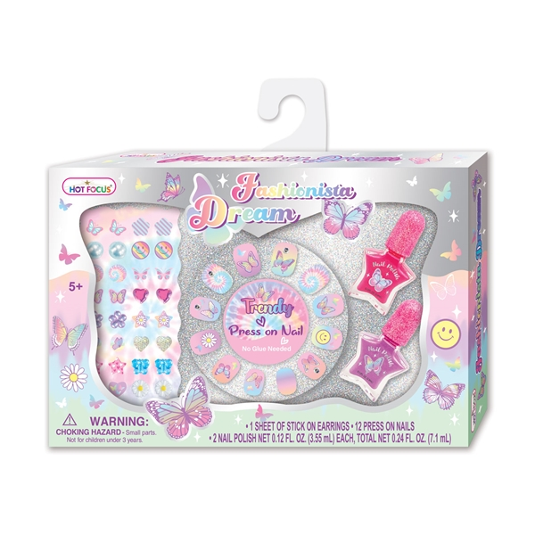 Tye Dye Butterfly Fashionist Dream Nails Hot Focus