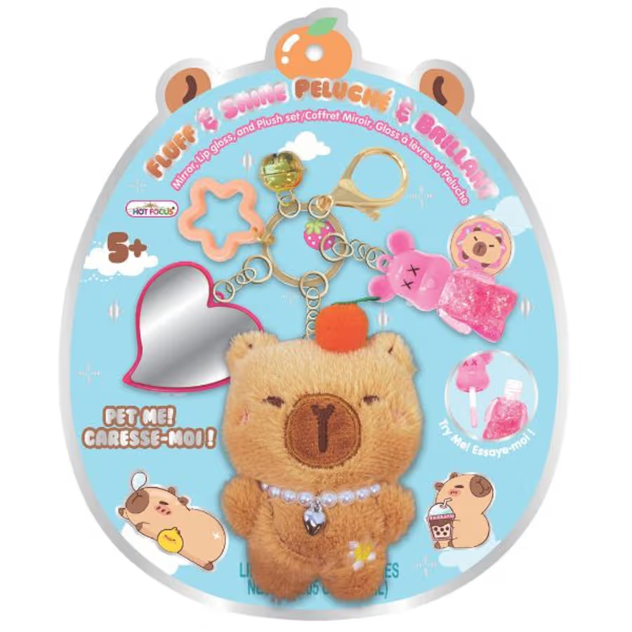 kapibara06 Hot Focus Fluff & Shine Capybara keychain , mirror , lipgloss