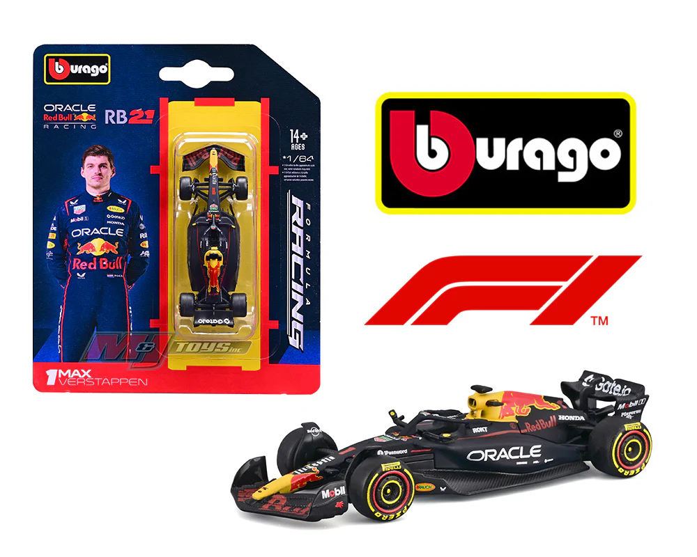 1/64 Bburago RedBull F1 RB21 2025 #1 Max Verstappen – Pops Toys
