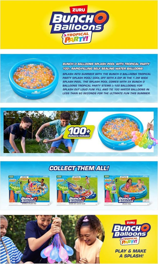 Bunch O Balloons - Splash Pool with 3 Tropical