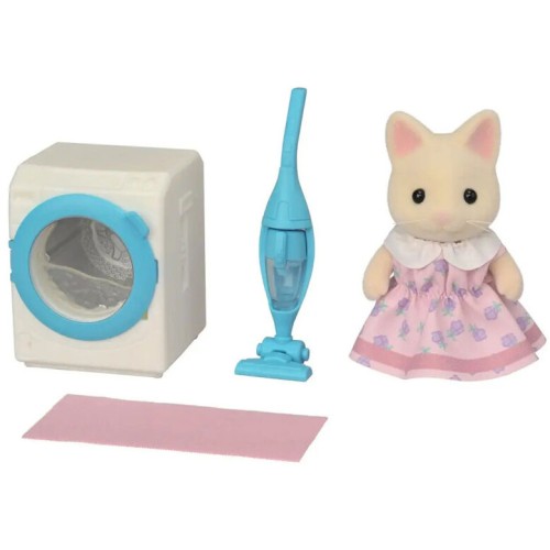 Sylvanian Families Floral Cat Girl’s Wash & Clean Set