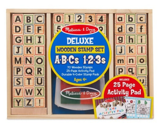 30118 Melissa & Doug Deluxe Wooden Stamp Set - ABCs 123s