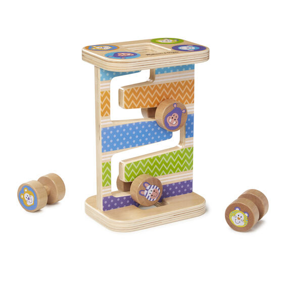 30125 Melissa & Doug First Play Wooden Safari Zig-Zag Tower With 4 Rolling Pieces