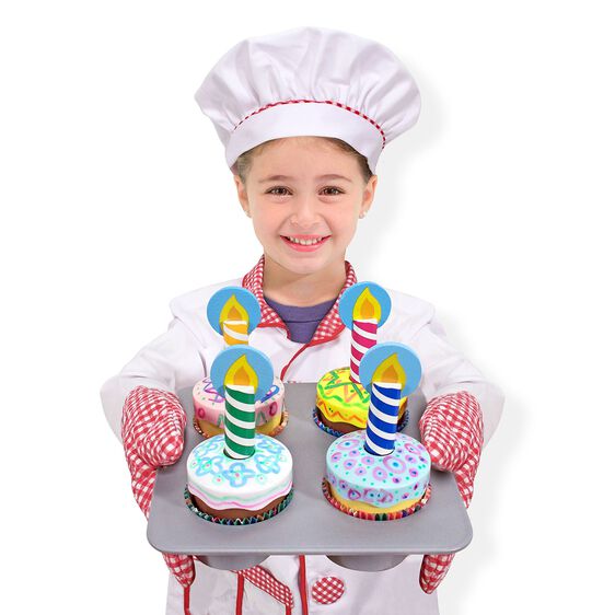 4019 Melissa & Doug Bake & Decorate Wooden Cupcake Set