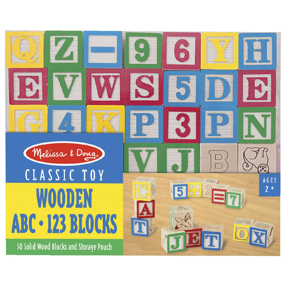 1900 Melissa & Doug Classic Toy Wooden ABC-123 Blocks