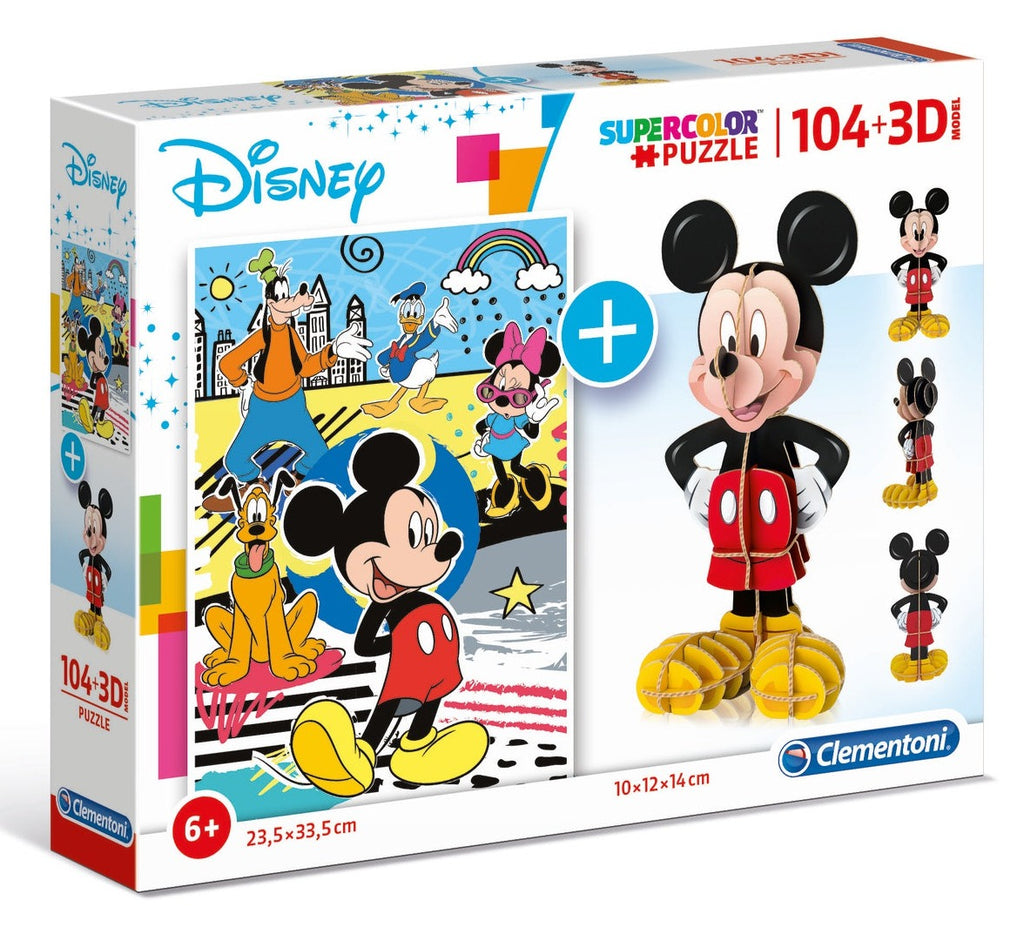 Clementoni Disney Mickey Mouse - 104 pcs - Puzzle 104 + 3D Model