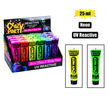 Crazy Party Neon Face & Body Paint Asst