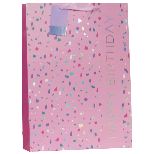 Extra Large Gift Bag Pink Confetti