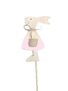 Wooden Bunny on Stick