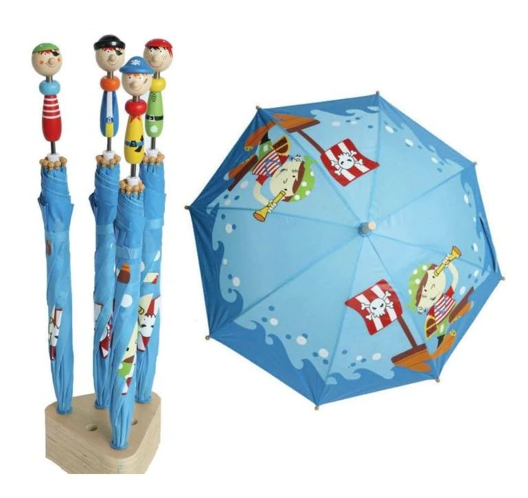 Wooden Pirate Umbrella Asst
