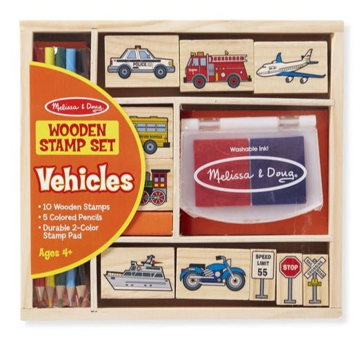 2409 Melissa & Doug Wooden Vehicles Stamp Set