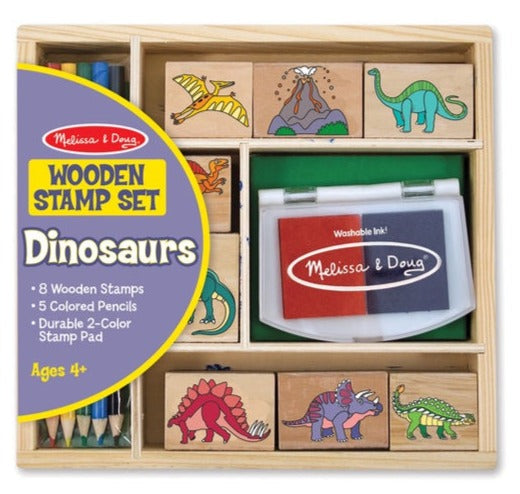 1633 Melissa & Doug Wooden Stamp Set Dinosaurs